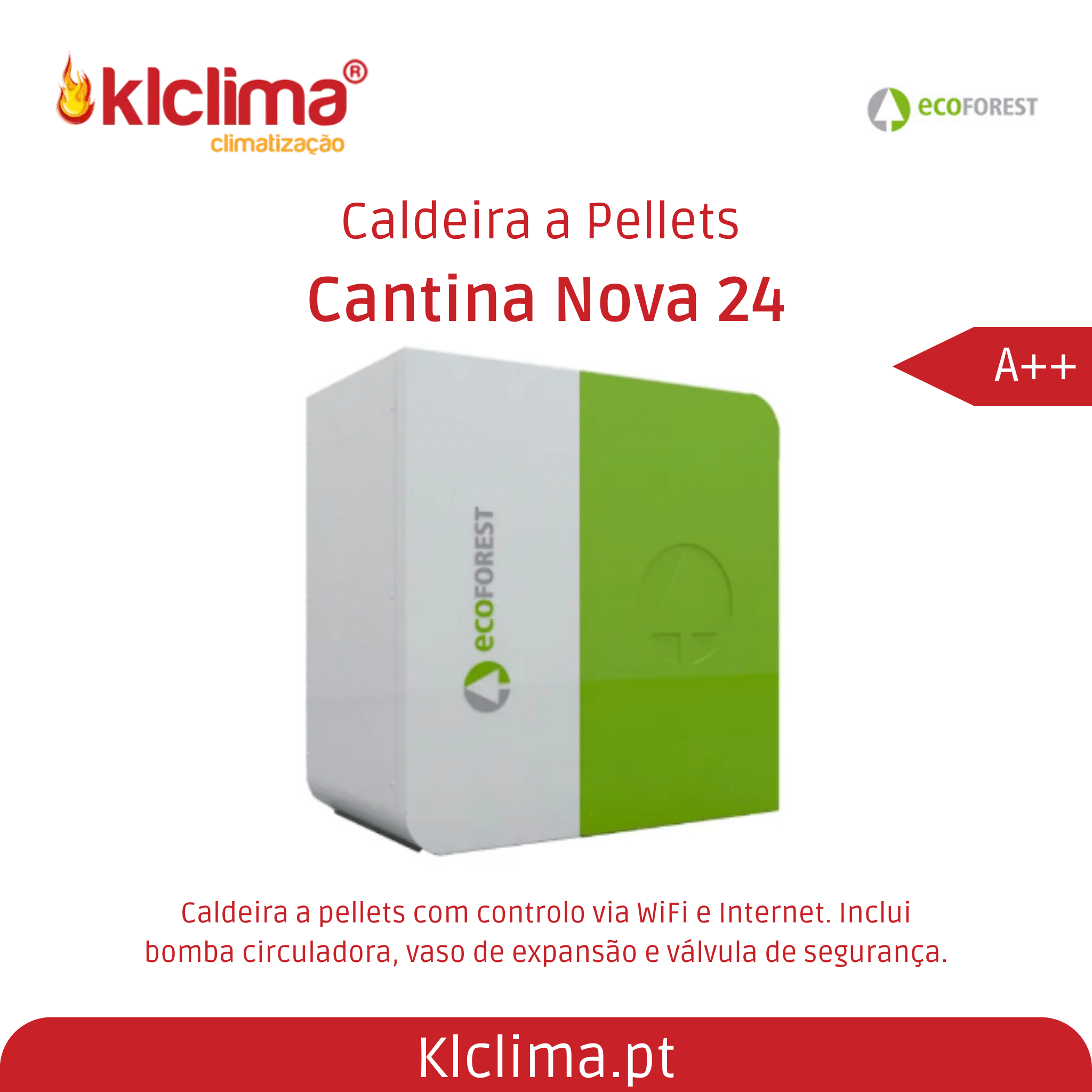 Caldeira a pellets instalada Ecoforest Cantina Nova 24